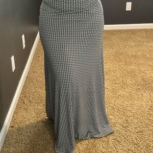 LuLaRoe Black and White Patterned Maxi Skirt